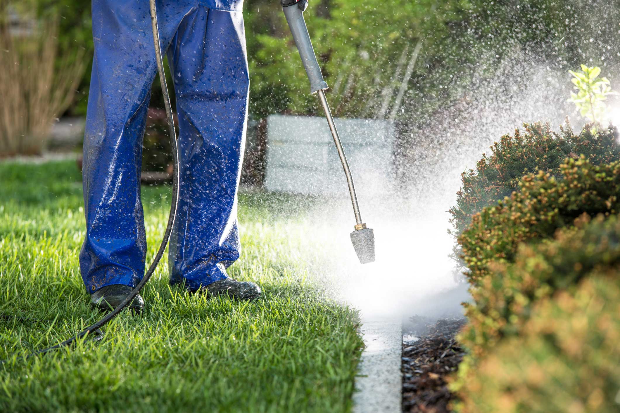 exterior garden pressure wash services